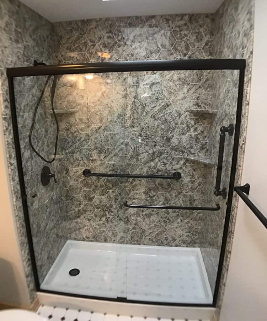 Jamesville Bathroom Remodeling with Platino Granite