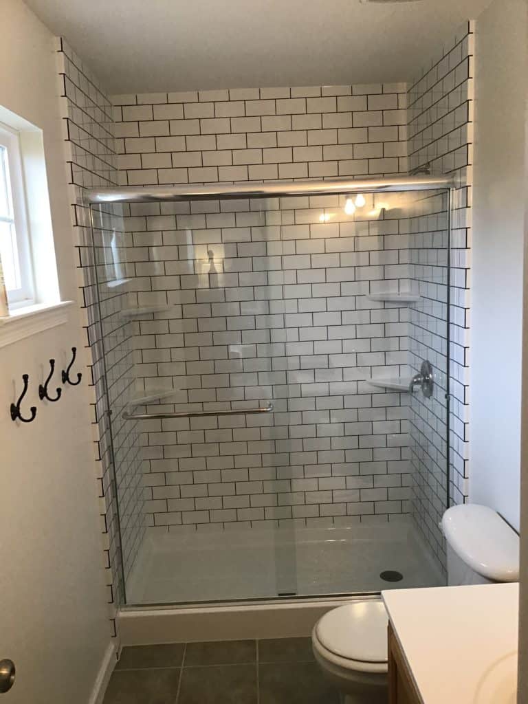 After a bath tub to shower conversion for Frameless installed